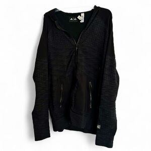 ADIDAS XL Mens Reigning Champ Black Hoodie Sweatshirt ZNE Spacer Mesh Full Zip